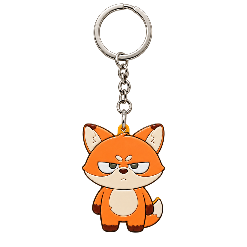 Clover the Grumpy Fox Keychain