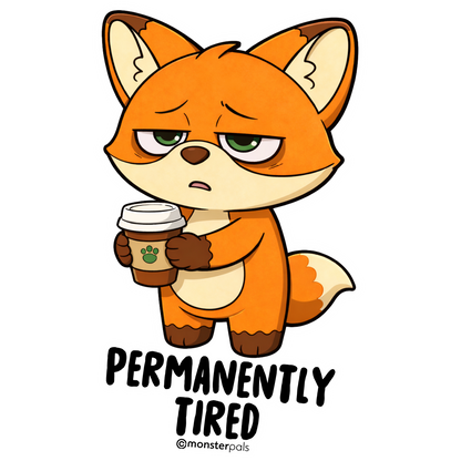 “Permanently Tired” Vinyl Sticker