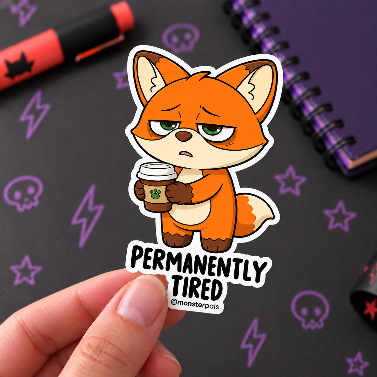 “Permanently Tired” Vinyl Sticker